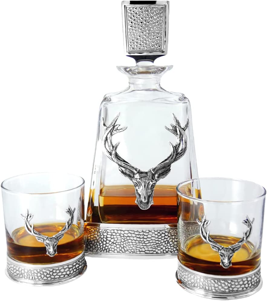 REGAL STAG PEWTER DECANTER 600ML