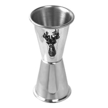 Load image into Gallery viewer, STAG HEAD DOUBLE SHOT PEWTER BAR MEASURE