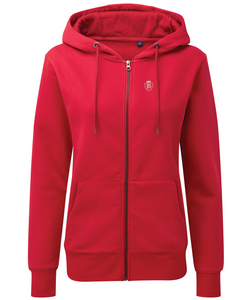 Womens Fullboreuk Organic Zip Up Hoodie - Cherry