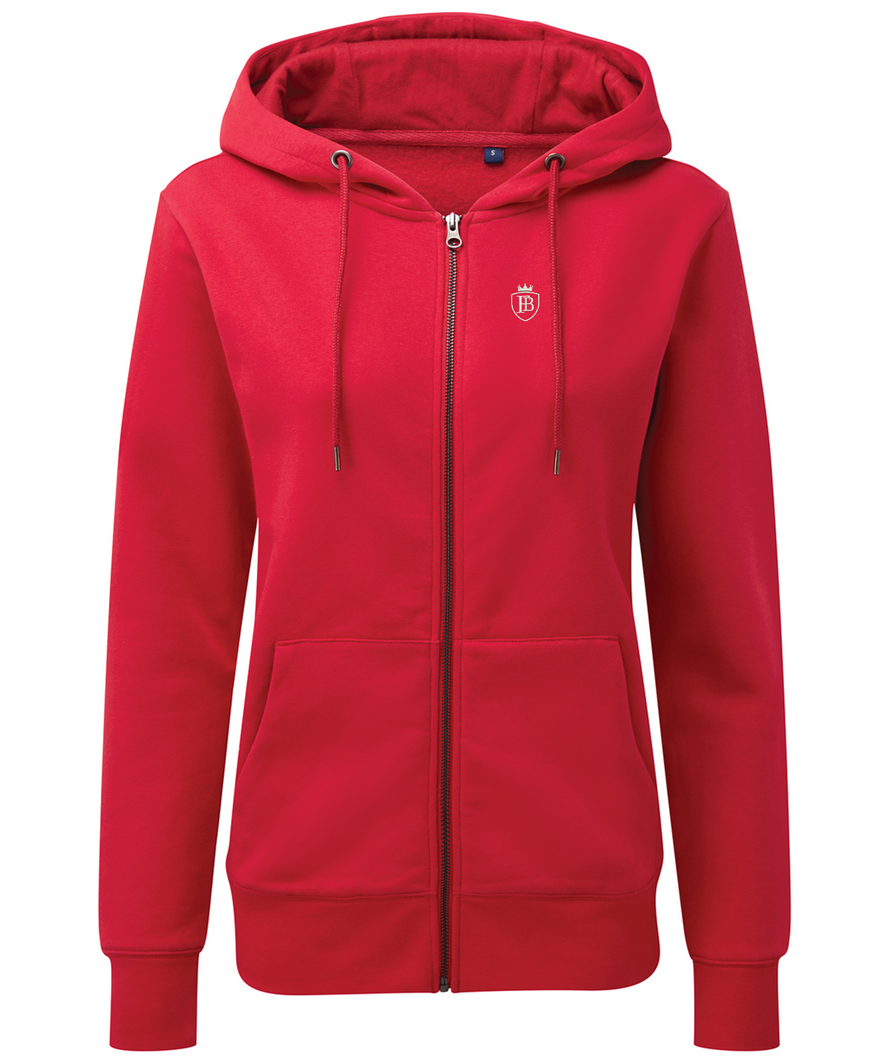 Womens Fullboreuk Organic Zip Up Hoodie - Cherry
