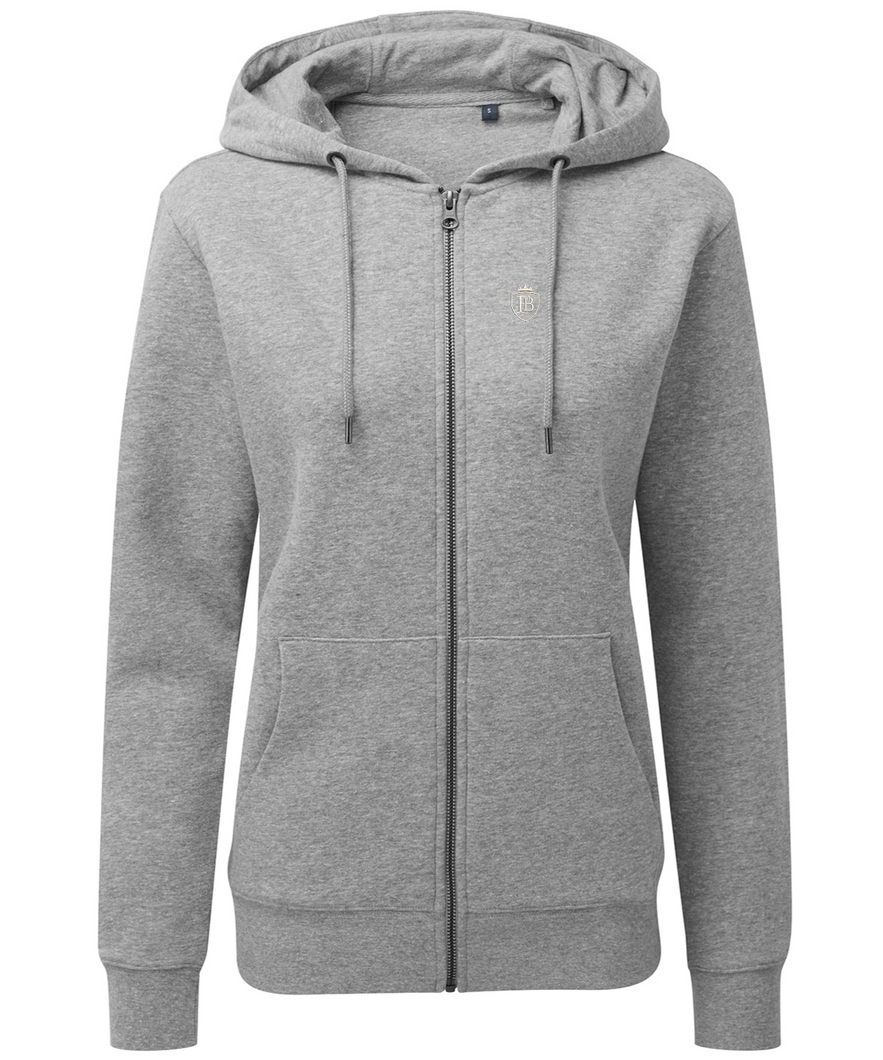 Womens Fullboreuk Organic Zip Up Hoodie - Heather Grey