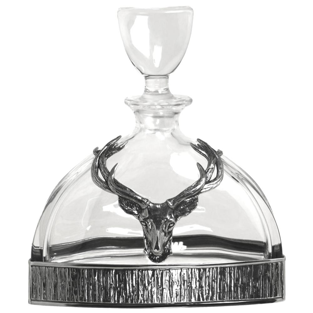 Majestic Stag Crystal + Pewter Whisky Decanter